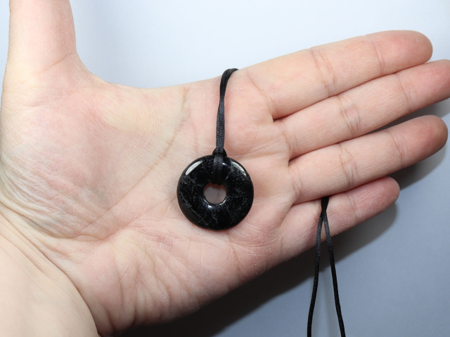 black tourmaline (Schorl) with cord