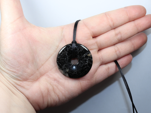 black tourmaline (Schorl) with cord