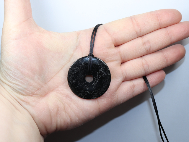black tourmaline (Schorl) with cord