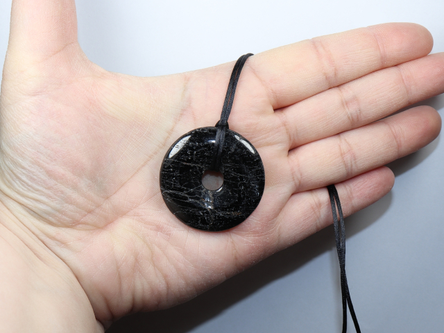 black tourmaline (Schorl) with cord
