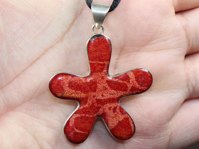 Schaumkoralle mit Band oder Silber 925