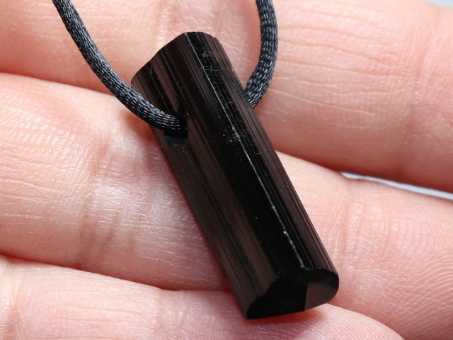 black tourmaline (Schorl) with cord or silver 925