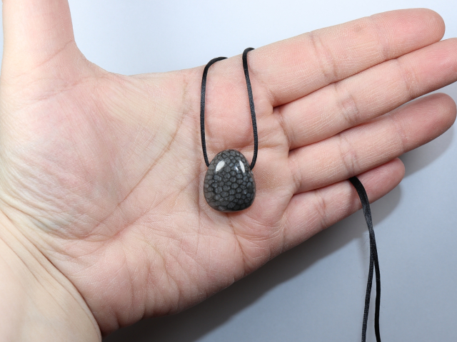 gray coral with cord or silver 925