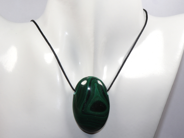 Preview: malachite with cord or silver 925