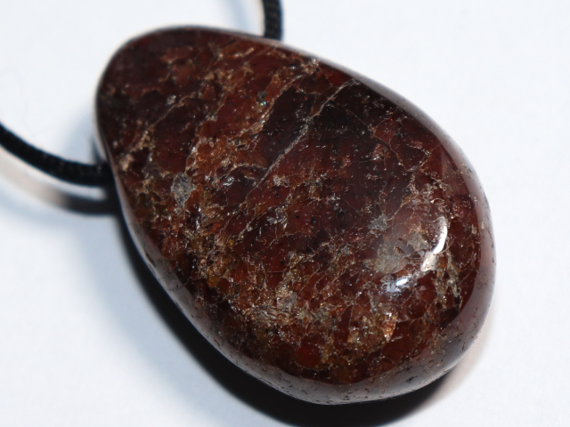 garnet with cord or silver 925