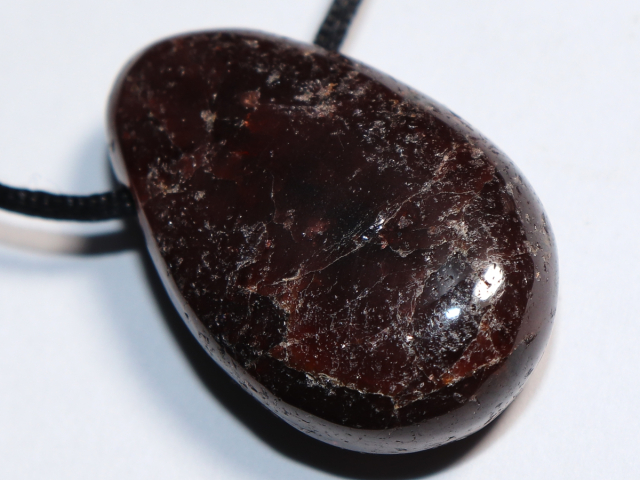 garnet with cord or silver 925