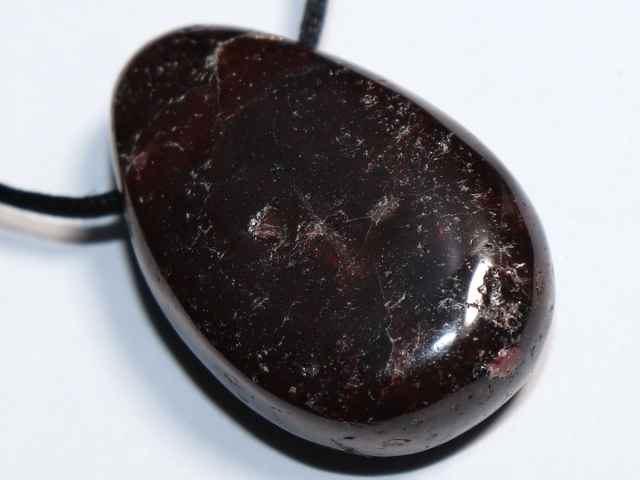 garnet with cord or silver 925
