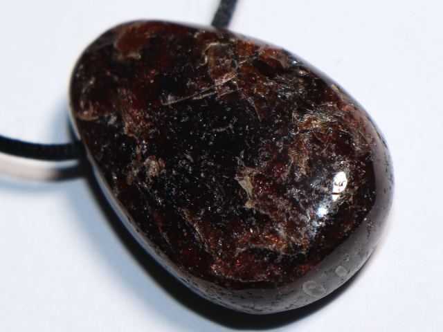 garnet with cord or silver 925