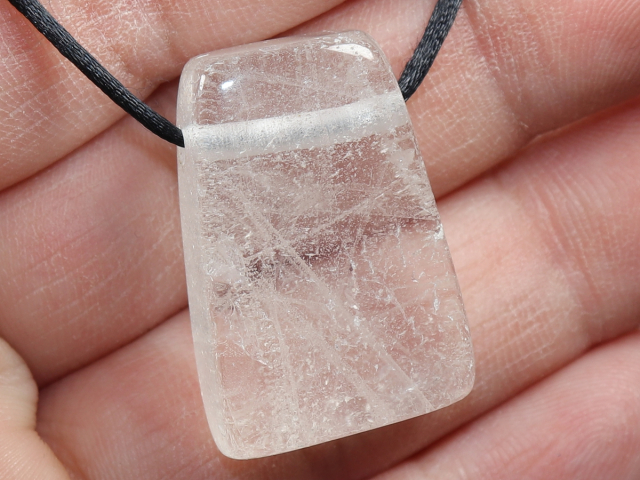 phantom quartz with cord or silver 925