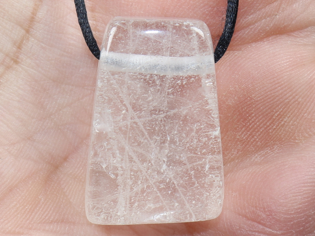 phantom quartz with cord or silver 925