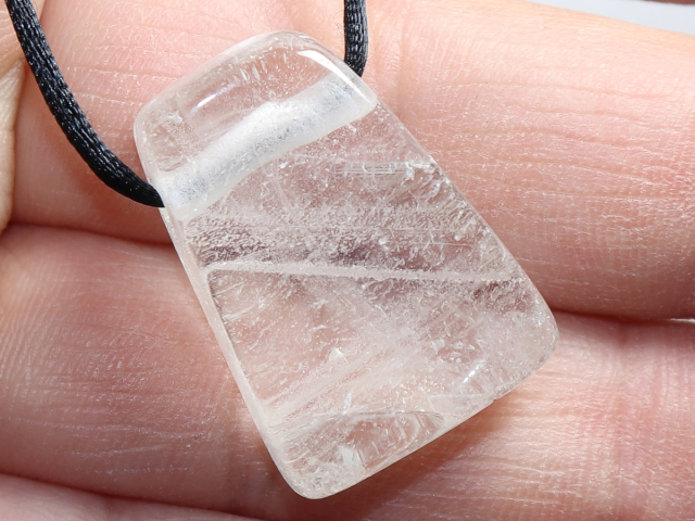 phantom quartz with cord or silver 925