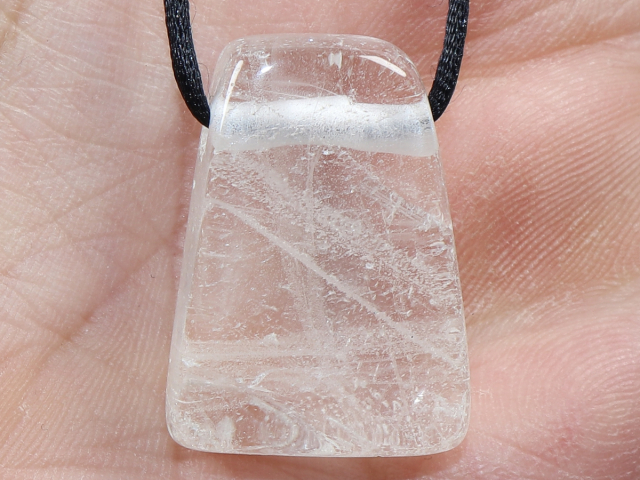 phantom quartz with cord or silver 925