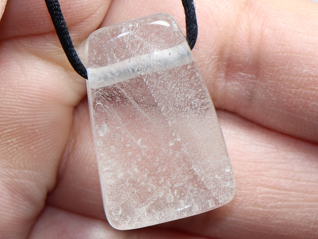 phantom quartz with cord or silver 925