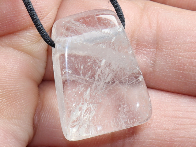 phantom quartz with cord or silver 925