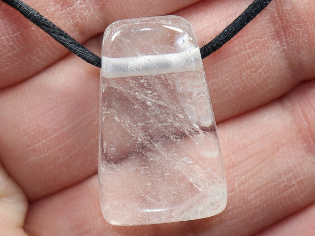 phantom quartz with cord or silver 925