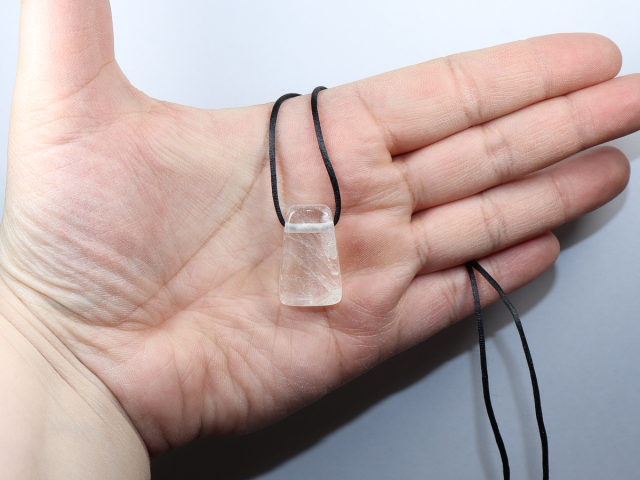 phantom quartz with cord or silver 925