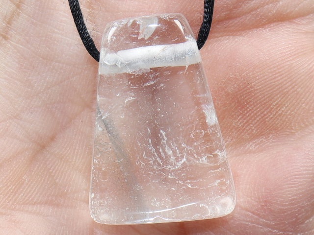 phantom quartz with cord or silver 925