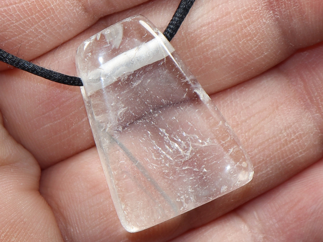 phantom quartz with cord or silver 925