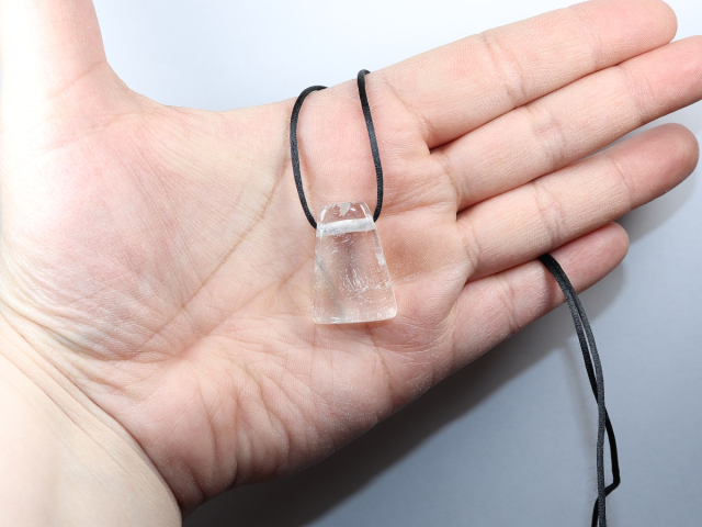 phantom quartz with cord or silver 925