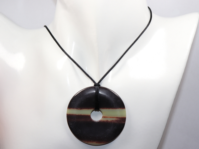 Preview: black banded jasper with cord