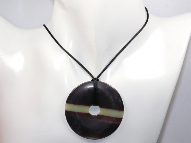 Preview: black banded jasper with cord