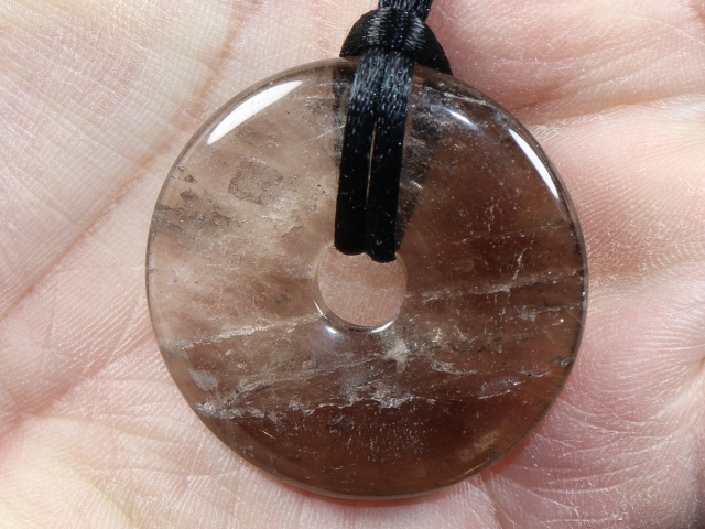 smoky quartz with cord