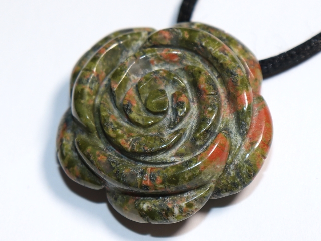 unakite with cord or silver 925