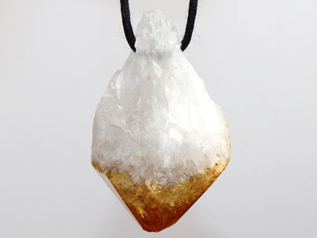 citrine with cord or silver 925