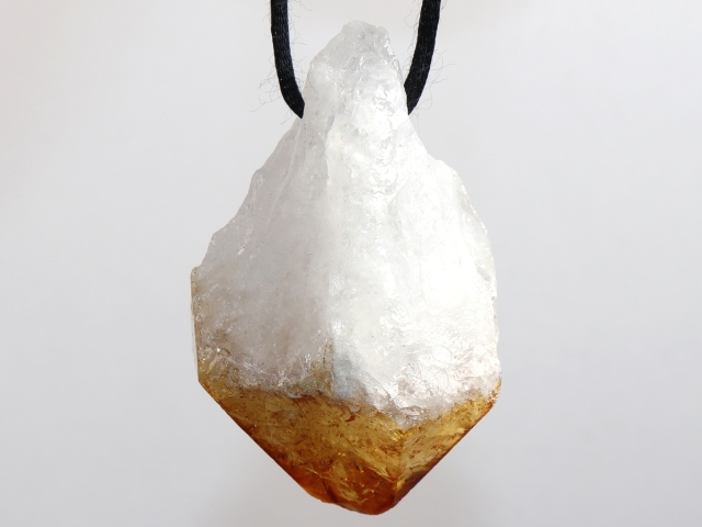 citrine with cord or silver 925