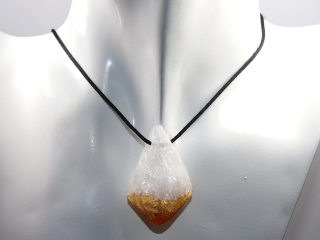 citrine with cord or silver 925