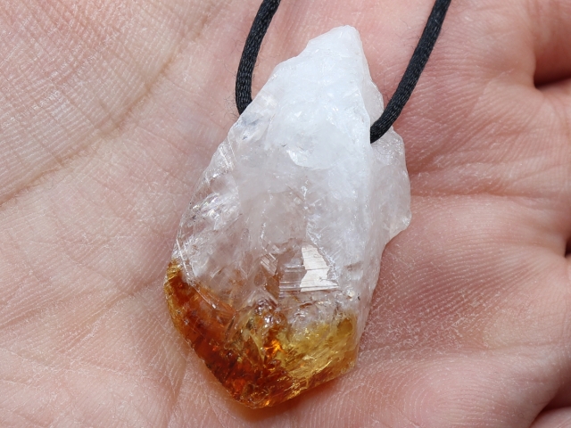 citrine with cord or silver 925