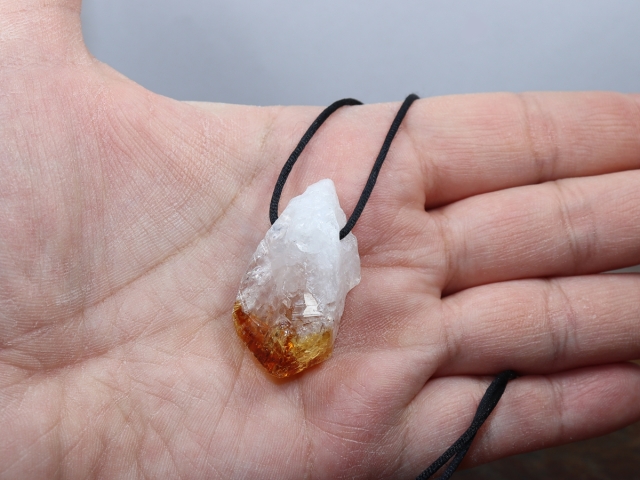 citrine with cord or silver 925