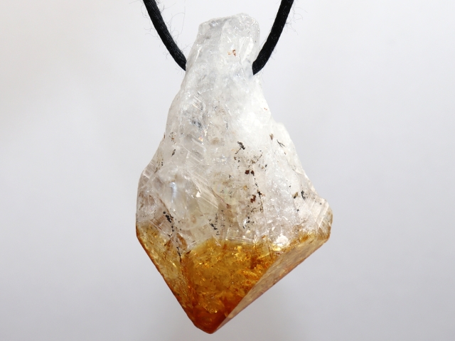 citrine with cord or silver 925