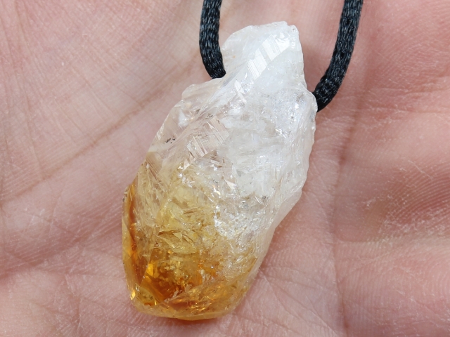 citrine with cord or silver 925