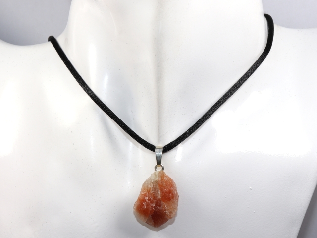 sunstone with cord or silver 925