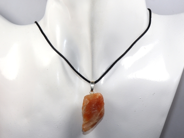 sunstone with cord or silver 925
