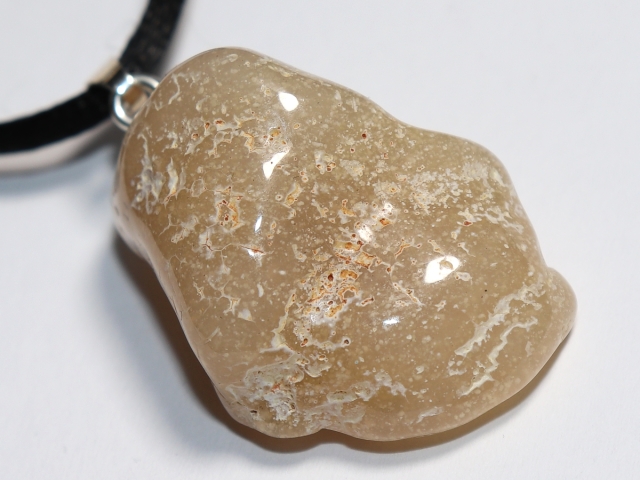 Schlangenhaut-Achat mit Band oder Silber 925
