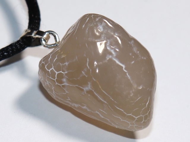 Schlangenhaut-Achat mit Band oder Silber 925