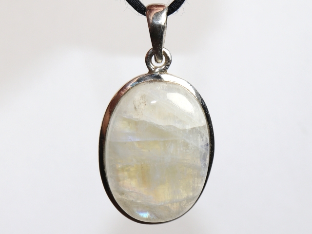 white labradorite with cord or silver 925