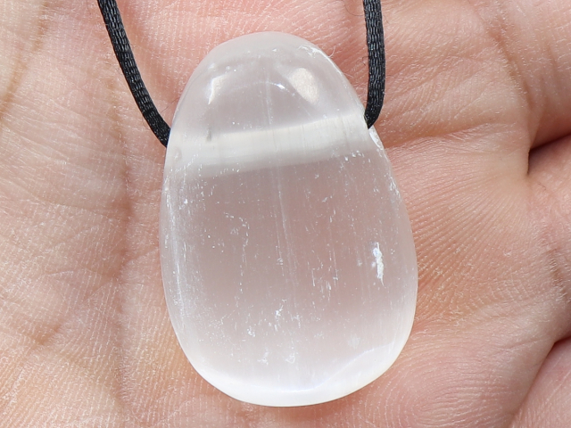 Selenit mit Band oder Silber 925