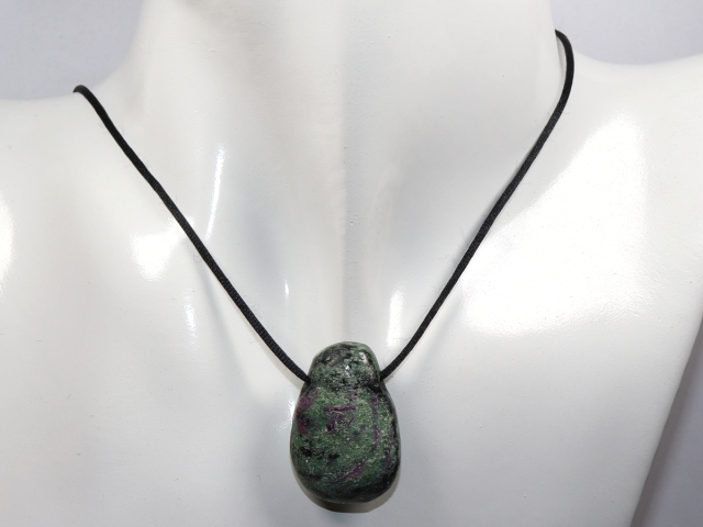 Preview: ruby in zoisite with cord or silver 925