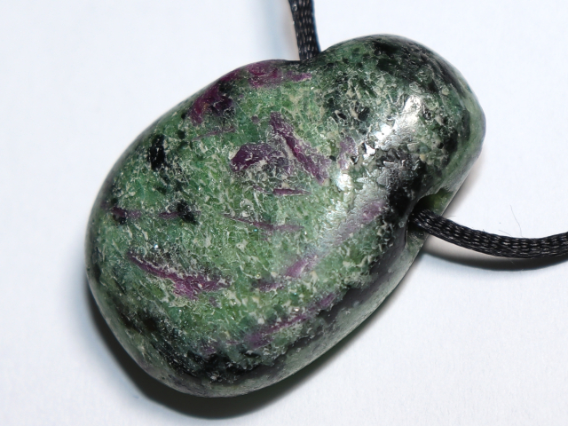 Preview: ruby in zoisite with cord or silver 925