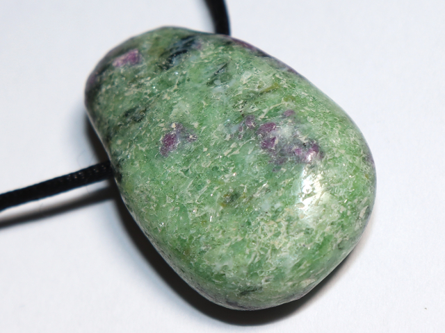 ruby in zoisite with cord or silver 925