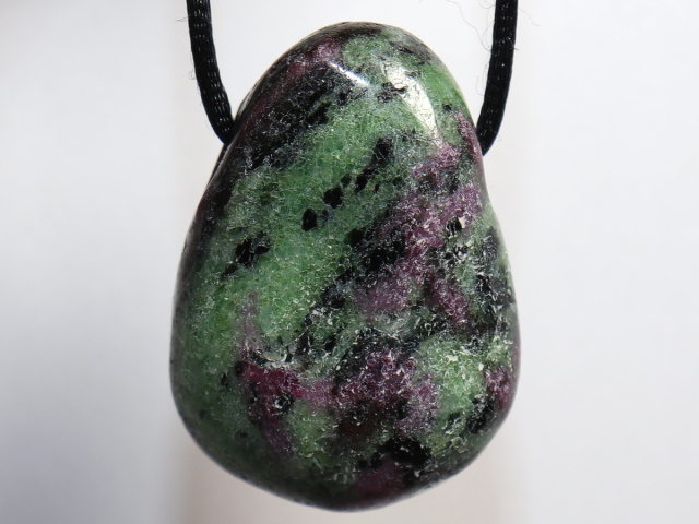 ruby in zoisite with cord or silver 925