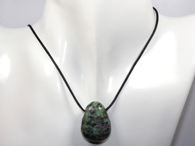 Preview: ruby in zoisite with cord or silver 925