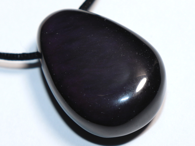 rainbow obsidian with cord or silver 925