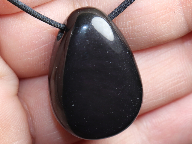 rainbow obsidian with cord or silver 925