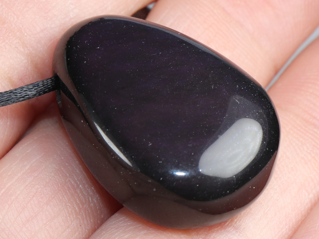 rainbow obsidian with cord or silver 925