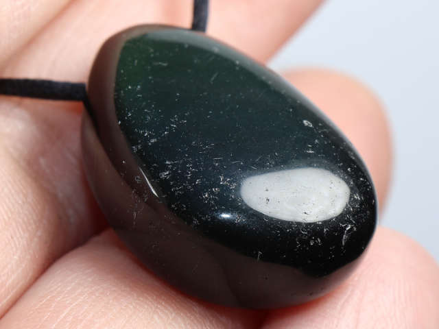 rainbow obsidian with cord or silver 925