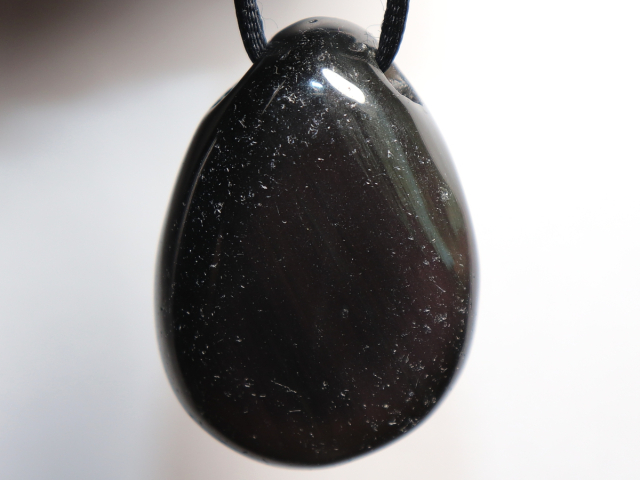 rainbow obsidian with cord or silver 925